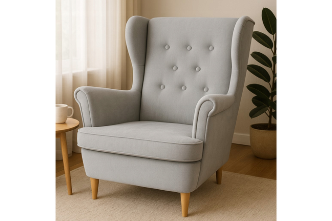 Fotel uszak BERO skandynawski sprężyna falista wygodny