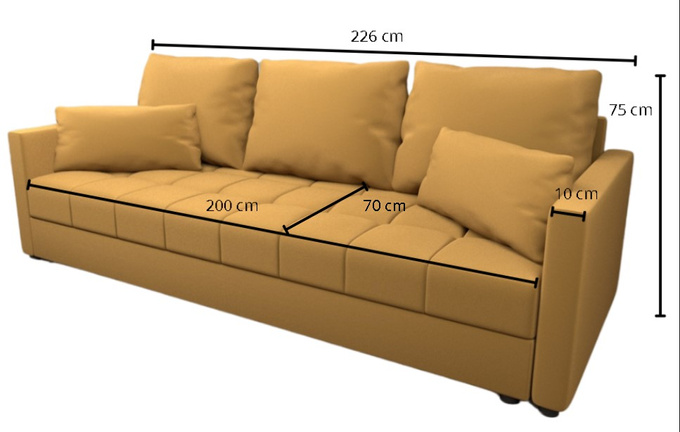 Sofa DOMINO do salonu kanapa rozkładana funkcja spania pojemnik