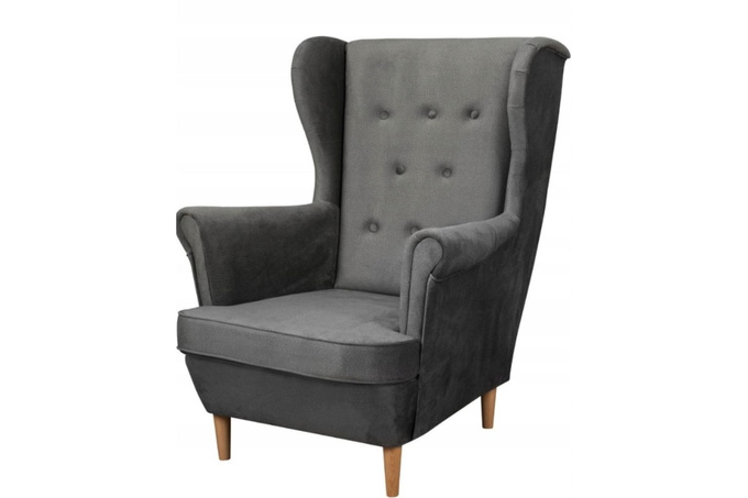 Fotel uszak BERO skandynawski sprężyna falista wygodny