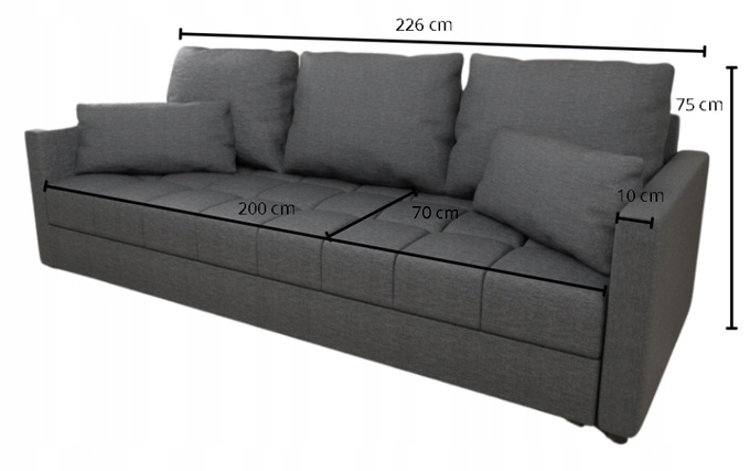 Sofa DOMINO do salonu kanapa rozkładana funkcja spania pojemnik