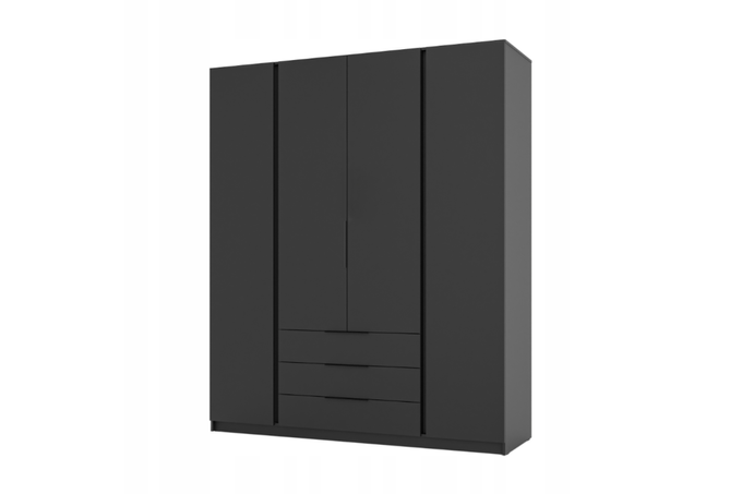 Szafa ARKA 200 cm czarna 3 szuflady drzwi uchylne loft nowoczesna