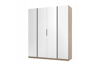 Szafa ARKA 4-drzwiowa 4 lustra dąb evoke 200 cm półki drążek