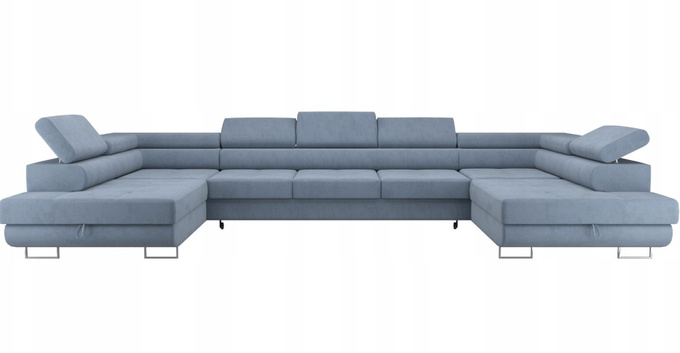 Narożnik,rogówka LARGO U XXL funkcja spania,2 pojemniki,regulowane zagłówki