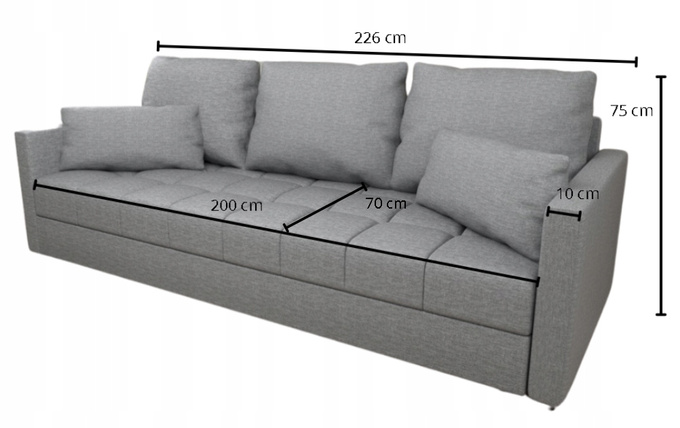 Sofa DOMINO do salonu kanapa rozkładana funkcja spania pojemnik