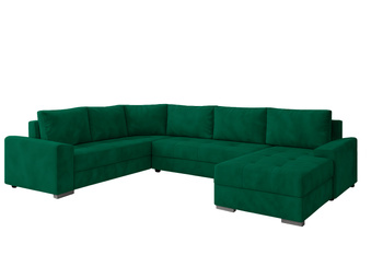 Narożnik HUGO z funkcją spania rozkładany rogówka duży welur