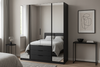 Szafa ARKA 200 cm czarna drzwi uchylne lustro 3 szuflady loft nowoczesna