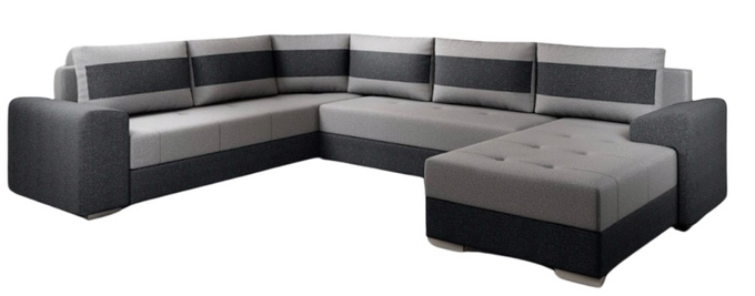 Duży tani narożnik HUGO rogówka funkcja spania, obustronny montaż PRODUCENT