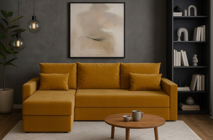 Narożnik KUBO rozkładany do salonu rogówka pojemnik funkcja spania