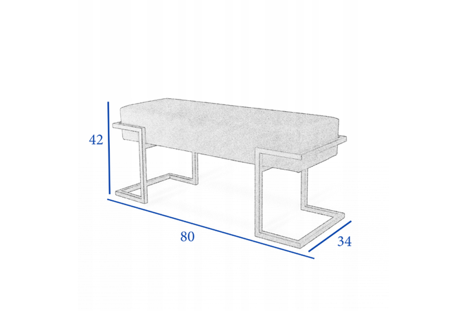 Ławka do przedpokoju tapicerowana 80 cm czarny stelaż WYBÓR KOLORU