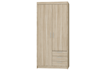 Szafa LIVIO 2-drzwiowa 3 szuflady z półkami dąb sonomagarderoba