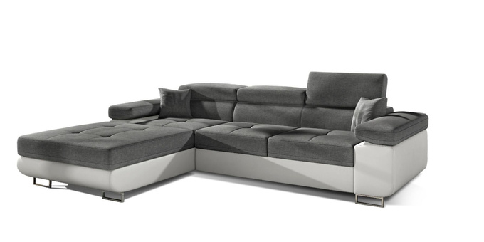 Narożnik, rogówka HERO z funkcją spania, pojemnik, regulowane zagłówki!