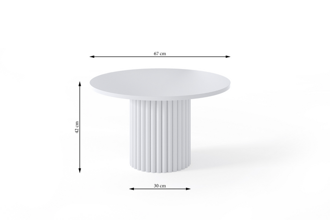 Stolik kawowy Lunar okrągły 67 cm czarny ryflowana podstawa