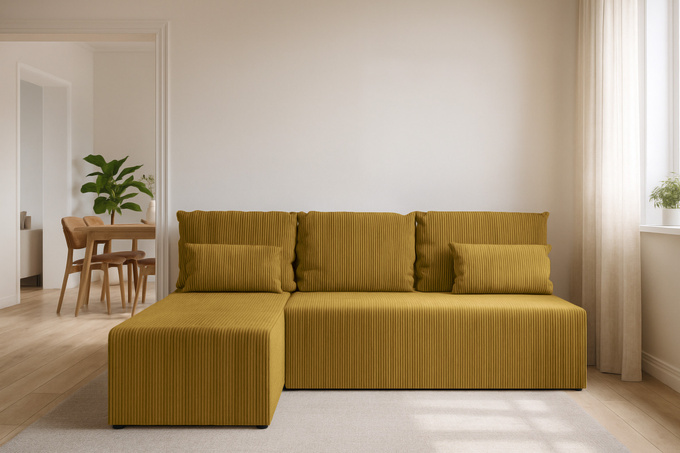 Narożnik DOMINO L FIT POSO z funkcja spania do salonu rogówka rozkładany