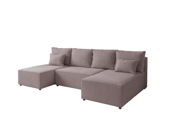 Narożnik DOMINO U FIT POSO sztruks do salonu funkcja spania pojemnik rogówka