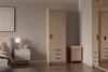 Szafa LIVIO 1-drzwiowa z półkami szuflady dąb olejowany garderoba