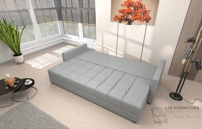 Sofa DOMINO do salonu kanapa rozkładana funkcja spania pojemnik
