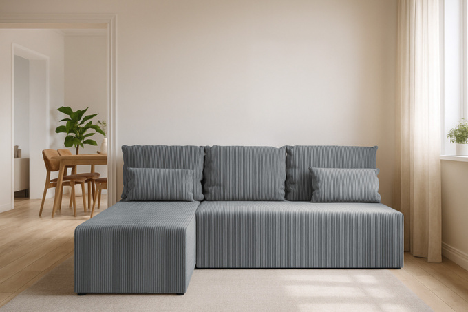 Narożnik DOMINO L FIT POSO z funkcja spania do salonu rogówka rozkładany