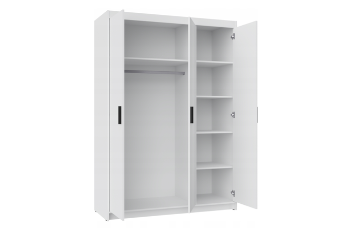 Szafa LIVIO 3-drzwiowa z półkami drążek biała garderoba