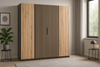 Szafa ARKA 4-drzwiowa lamele dąb evoke 200 cm półki drążek