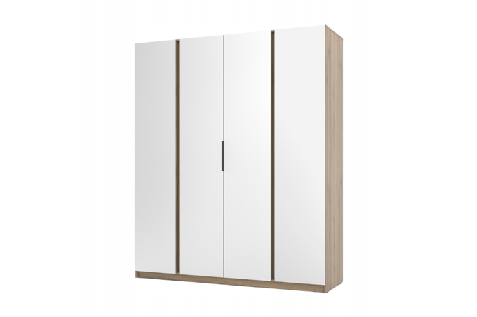 Szafa ARKA 4-drzwiowa 4 lustra dąb evoke 200 cm półki drążek