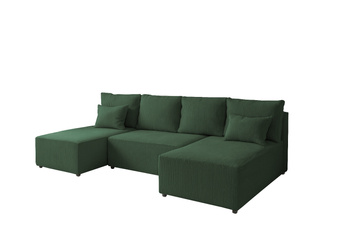 Narożnik DOMINO U FIT POSO sztruks do salonu funkcja spania pojemnik rogówka