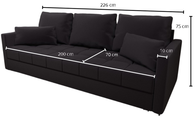 Sofa DOMINO do salonu kanapa rozkładana funkcja spania pojemnik