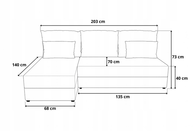 Narożnik DOMINO L FIT POSO z funkcja spania do salonu rogówka rozkładany