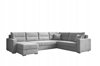 Narożnik LARS U welur do salonu duży rozkładany funkcja spania rogówka