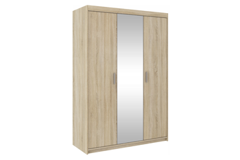 Szafa LIVIO 3-drzwiowa dąb sonoma z lustrem garderoba