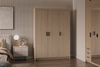 Szafa LIVIO 3-drzwiowa z półkami dąb olejowany garderoba
