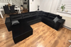 Narożnik LARS U welur do salonu duży rozkładany funkcja spania rogówka