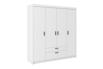 Szafa LIVIO 4 drzwiowa z 2 szufladami biała garderoba
