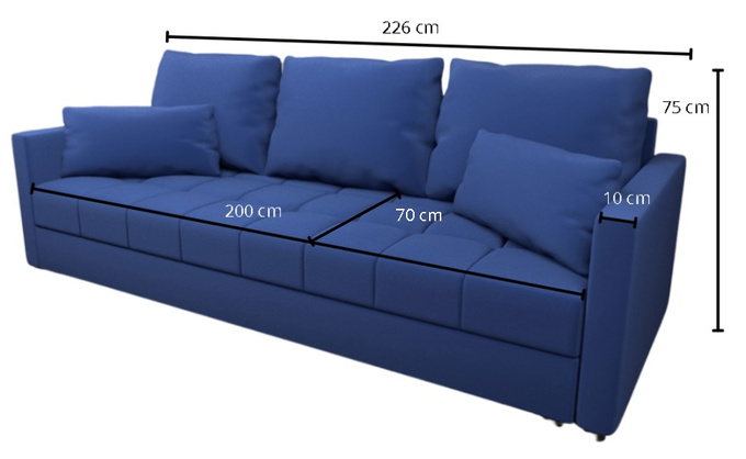 Sofa DOMINO do salonu kanapa rozkładana funkcja spania pojemnik