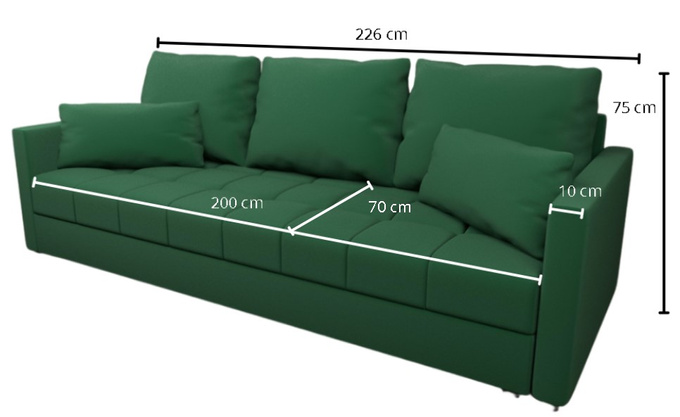 Sofa DOMINO do salonu kanapa rozkładana funkcja spania pojemnik