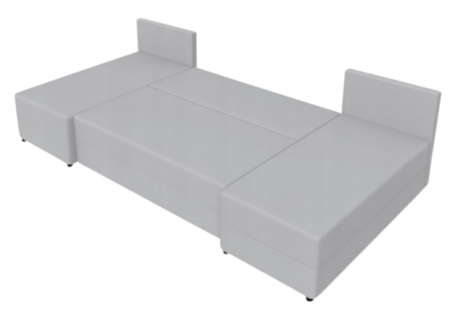 Narożnik DOMINO U FIT GŁADKI z funkcją spania, rogówka do salonu szary