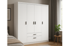 Szafa LIVIO 4 drzwiowa z 2 szufladami biała garderoba