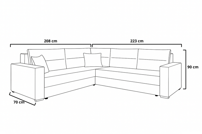 Narożnik Senator rozkładany z funkcją spania i pojemnikiem do salonu