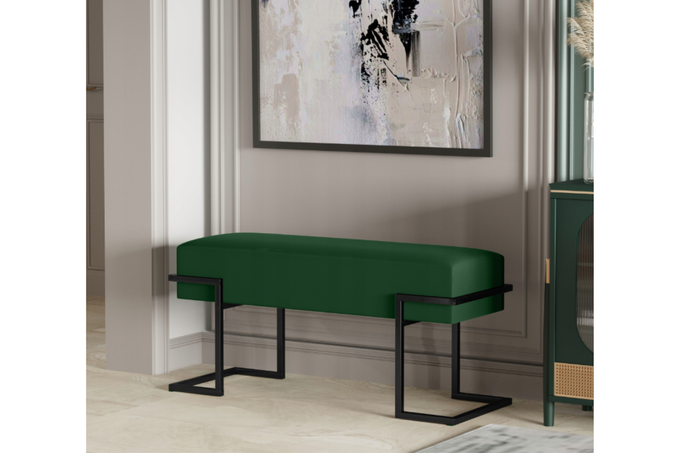 Ławka do przedpokoju tapicerowana 80 cm czarny stelaż WYBÓR KOLORU