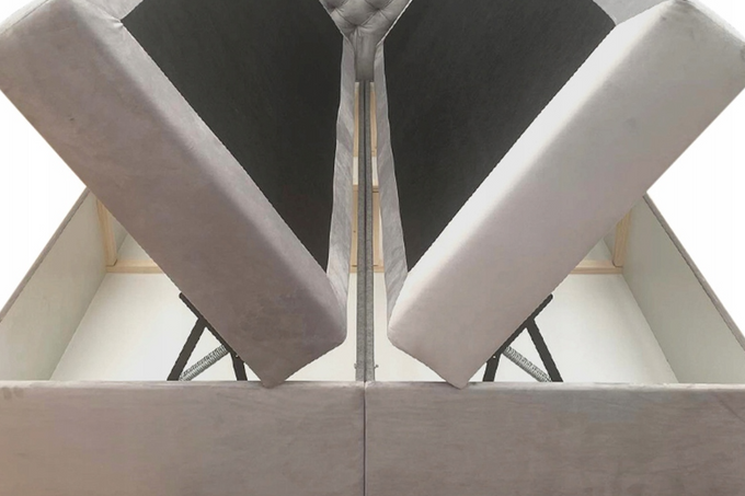 Łóżko KEJA kontynentalne 140x200 do sypialni pojemnik dwa materace