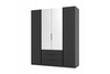 Szafa ARKA 200 cm czarna drzwi uchylne lustro loft nowoczesna