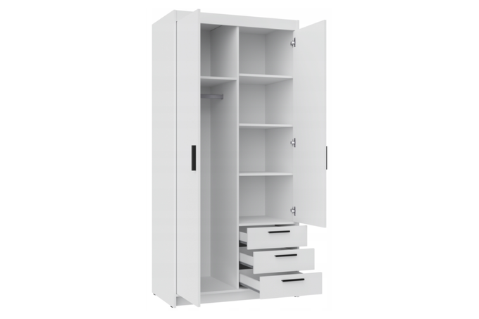 Szafa LIVIO 2-drzwiowa 3 szuflady z półkami dąb lefkas