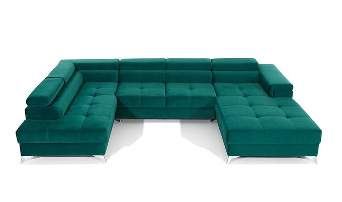 Narożnik ASTER U,funkcja spania,pojemnik, regulowane zagłówki,WIELE KOLORÓW