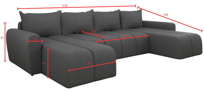 Narożnik rogówka FABIO grafitowy - z funkcją spania, KUPUJESZ U PRODUCENTA!