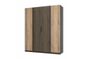 Szafa ARKA 4-drzwiowa lamele dąb evoke 200 cm półki drążek