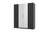 Szafa ARKA 200 cm czarna drzwi uchylne lustro loft nowoczesna