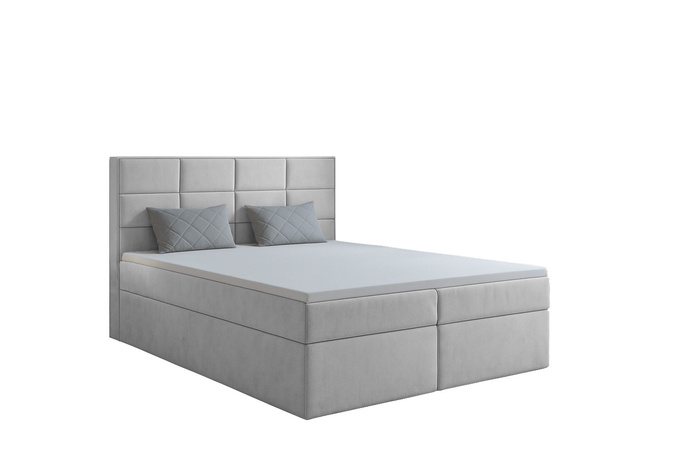 Łóżko KEJA kontynentalne 180x200 do sypialni pojemnik dwa materace