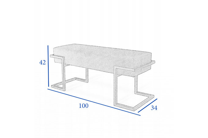 Ławka do przedpokoju tapicerowana 100 cm biały stelaż WYBÓR KOLORU