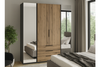 Szafa ARKA 200 cm 4-drzwiowa 3 szuflady 2 lustra dąb evoke loft nowoczesna