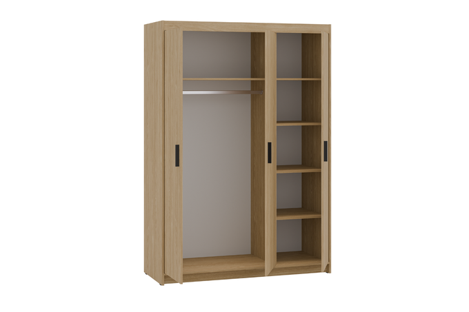 Szafa LIVIO 3-drzwiowa z półkami dąb olejowany garderoba