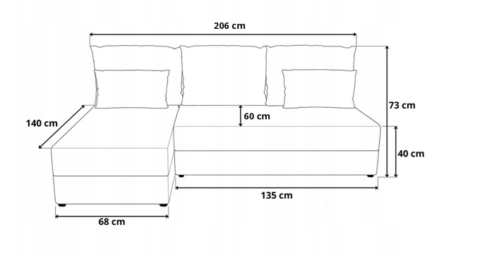 Narożnik DOMINO L FIT POSO z funkcja spania do salonu rogówka rozkładany